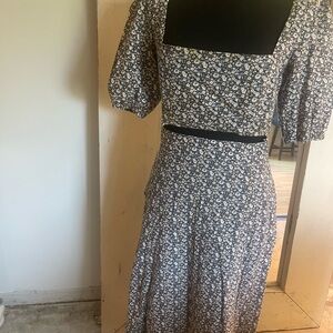 Floral Puff Sleeve Skirt